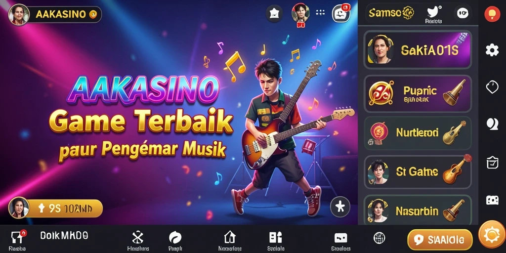 Tampilan gameplay AAKASINO yang seru dan interaktif dalam menjawab pertanyaan musik.