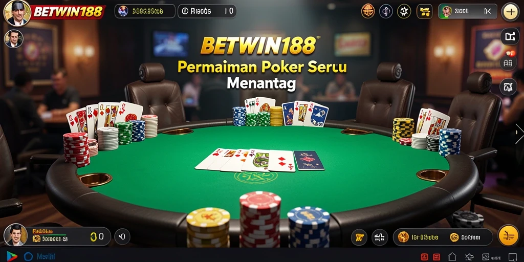 Screenshot BETWIN188 menunjukkan tampilan gameplay poker yang menarik.