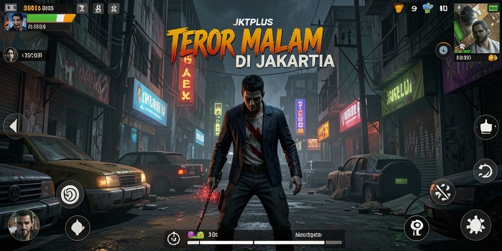 Tangkapan layar utama menampilkan suasana mencekam di game Horror.