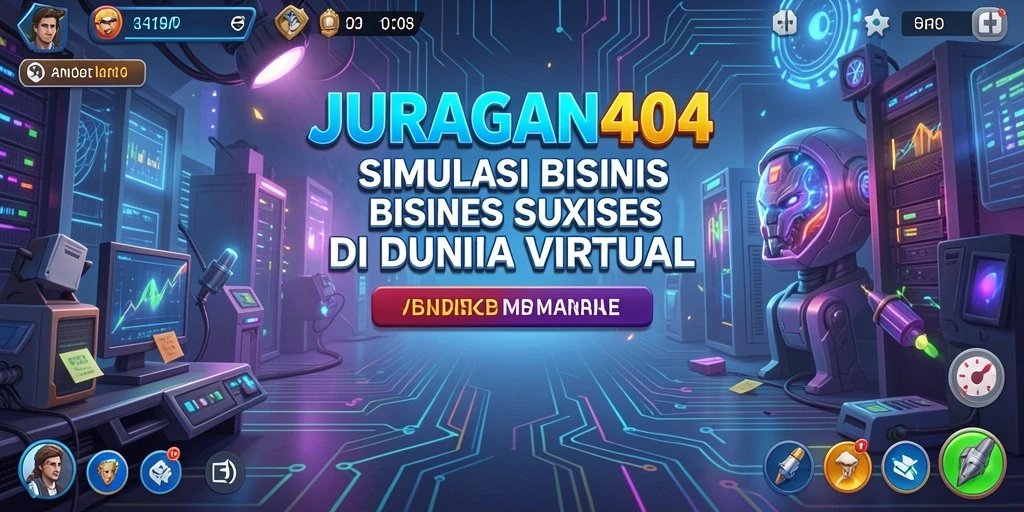 Tampilan gameplay seru JURAGAN404 yang mendalam dalam simulasi bisnis.