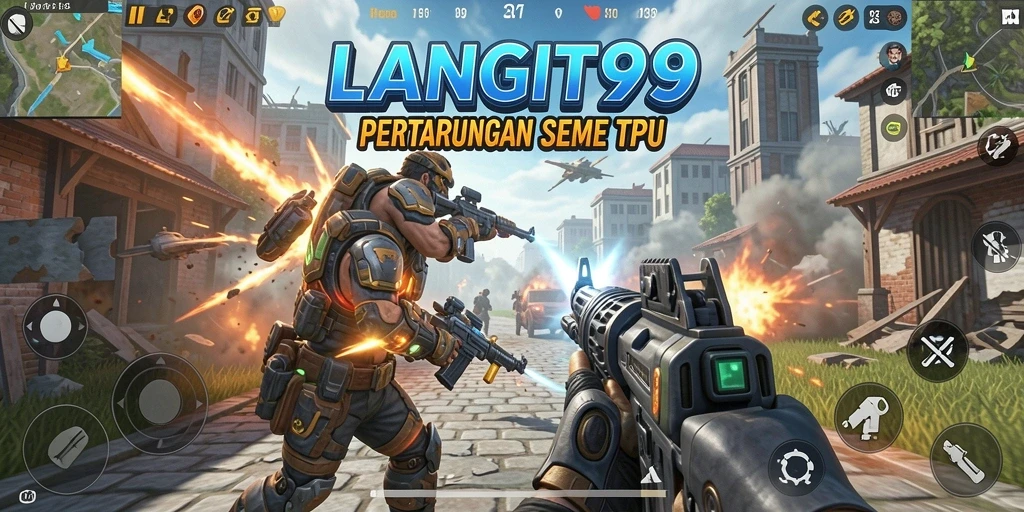 Gameplay seru LANGIT99 menampilkan aksi menembak yang mendebarkan.