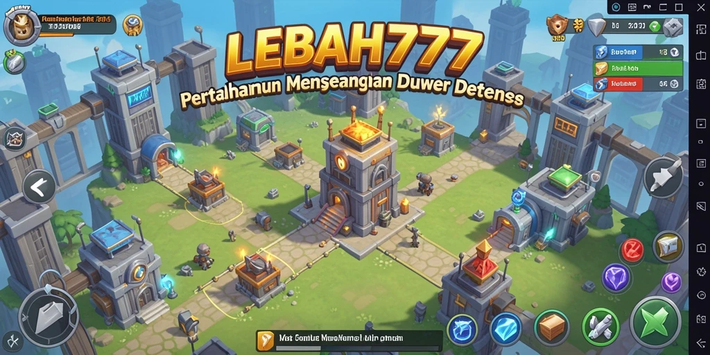 Tangkapan layar menampilkan pertarungan epik dalam game Tower Defense.