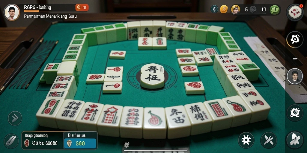 Screenshot gameplay R6R6 menampilkan suasana permainan Mahjong yang seru.