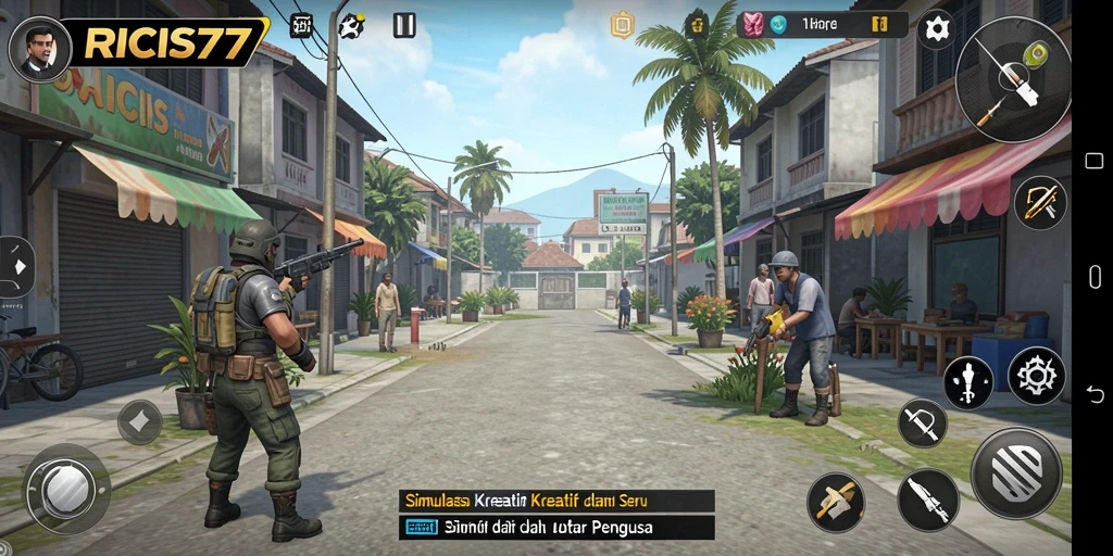 Screenshot gameplay RICIS77 yang menunjukkan interaksi seru.